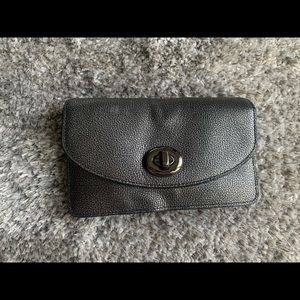 COACH Metallic Leather Wallet on a Chain